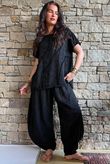 Lalli Damask Asymmetric Panel Top Black